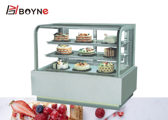 Bakery Shop 90 ° Glass Chiller Cake Showcase Air Cooling