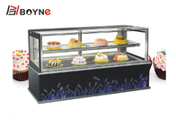 Three Layer Cake Display Case with Adjustable Toughened Glass Shelves